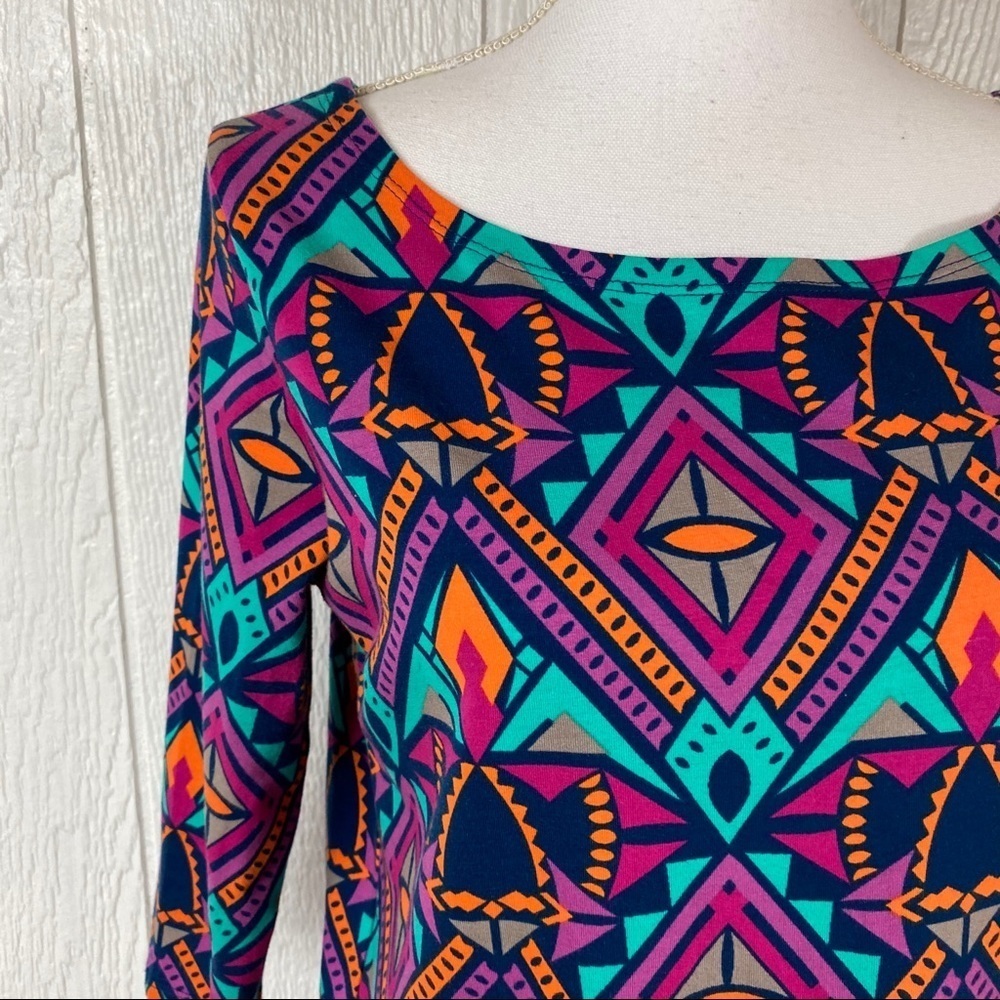 All For Color Geometric Print Blouse Small - Picture 2 of 11